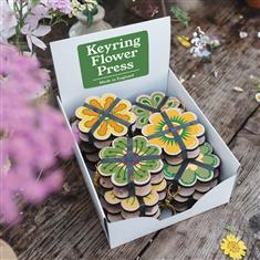 Flower Press Keyring Green &amp; Yellow